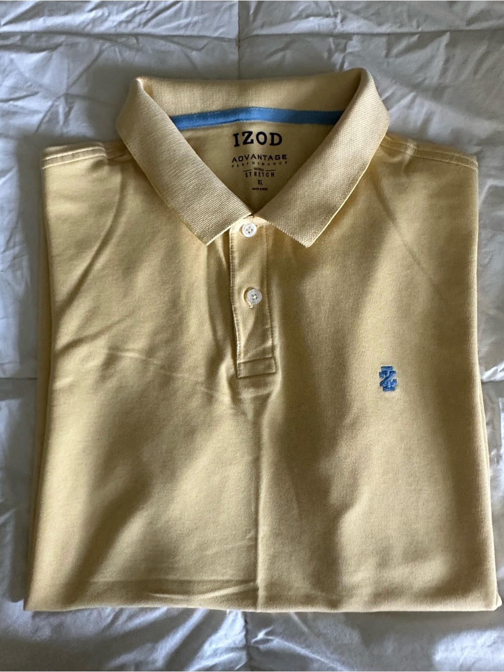 IZOD Advantage Performance Natural Stretch Polo Men’s XL Yellow Short Sleeve